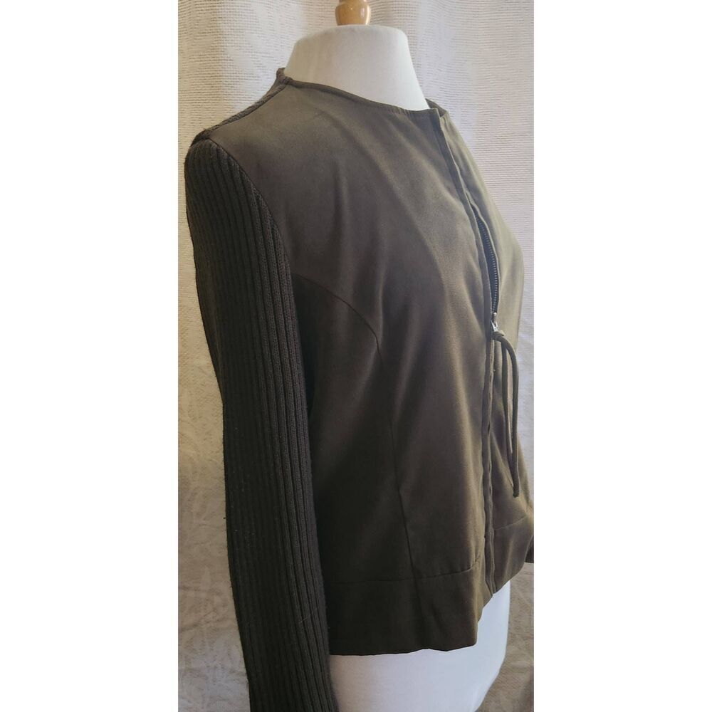 J8  Sag Harbor faux suade and sweater zip-up Jacket
